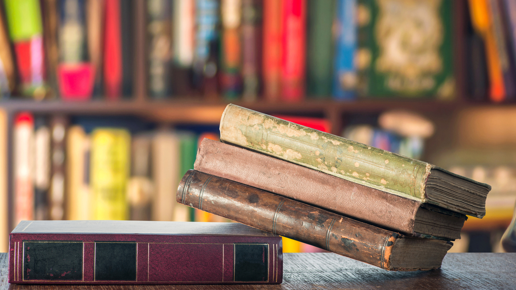 old books in a pile