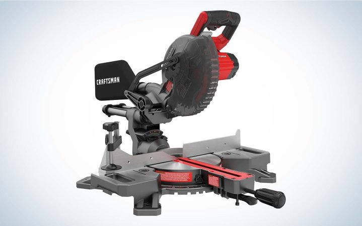  Craftsman CMCS714M1 V20 7-1/4-Inch Miter Saw Kit on a plain background