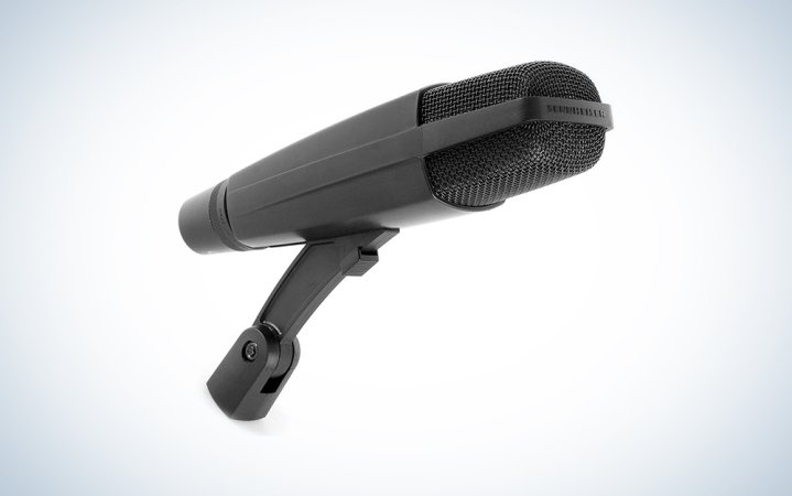  Sennheiser MD421-II microphone over a white gradient