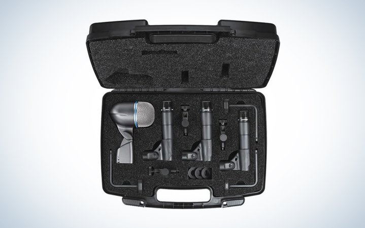  Shure DMK57-52 Drum Mic Kit in a case over a white gradient