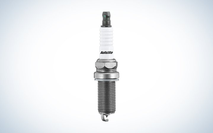  Autolite Iridium XP Automotive Replacement Spark Plugs over a white gradient