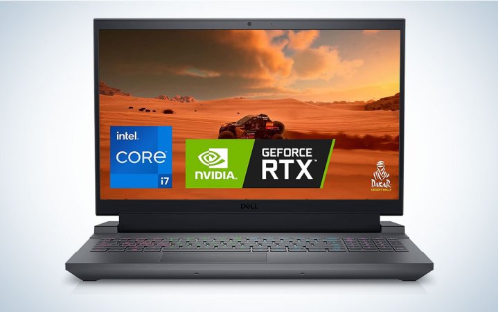  The Dell G15 5530 Gaming Laptop on a plain background