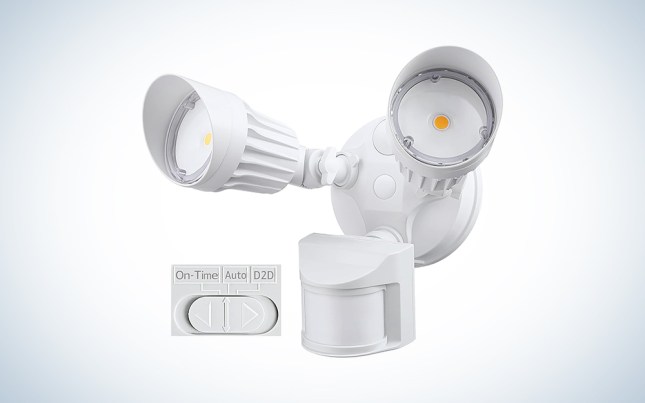 white LEONLITE LED Motion Sensor Flood Light on a white background