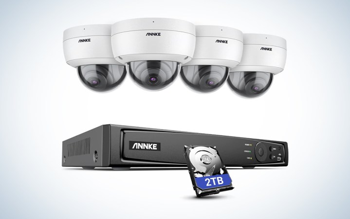  Annke H800 8MP PoE Security Camera System with four cameras over a white background