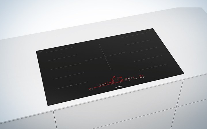  Bosch Benchmark® Series 36 Inch Wide 5 Burner Induction Cooktop built into a countertop