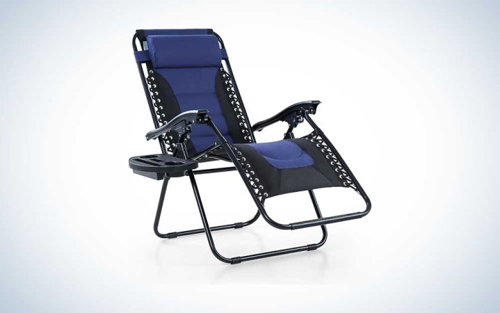  black and blue PHI VILLA Oversized Zero Gravity Chair on a white background