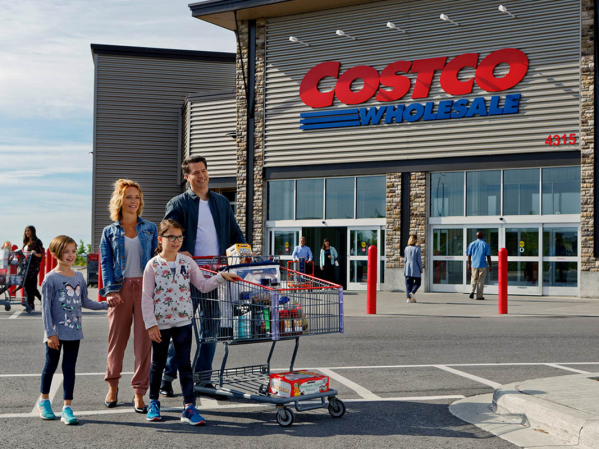 A family leaving Costco.