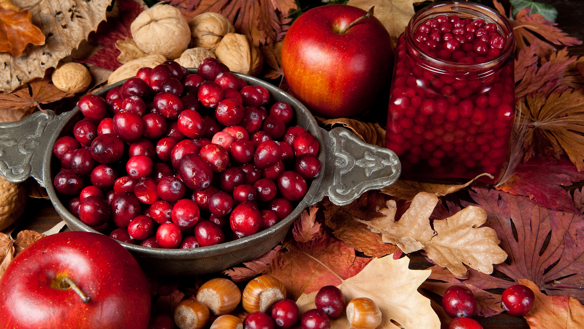 Cranberries at a Thanksgiving table