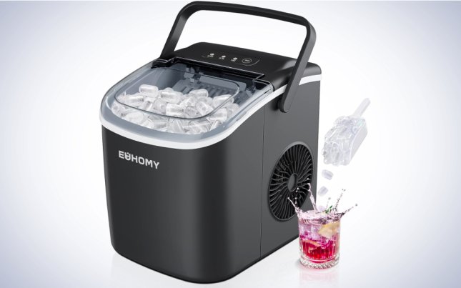 EUHOMY Countertop Ice Maker Machine with Handle