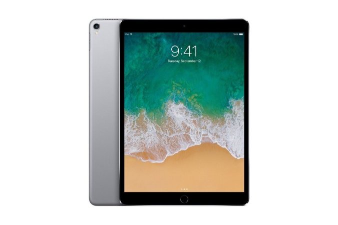 An iPad pro on a plain background