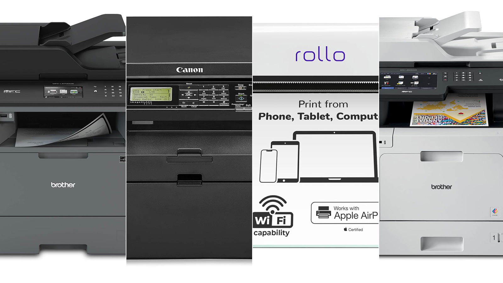 The best printers for small business composited on a plain background