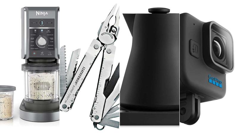 Last Minute gifts for 2023 including the Ninja Creami, the Leatherman Multitool, the Fellow kettle, and the GoPro HERO11 Black Mini action camera