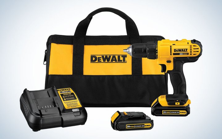  A DeWalt drill/driver combo on a plain background