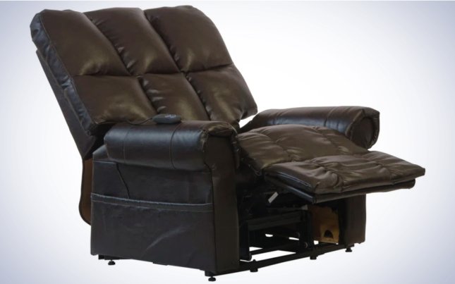 Lark Manor Vegan Leather Power Lift Assist Recliner on a plain white background.