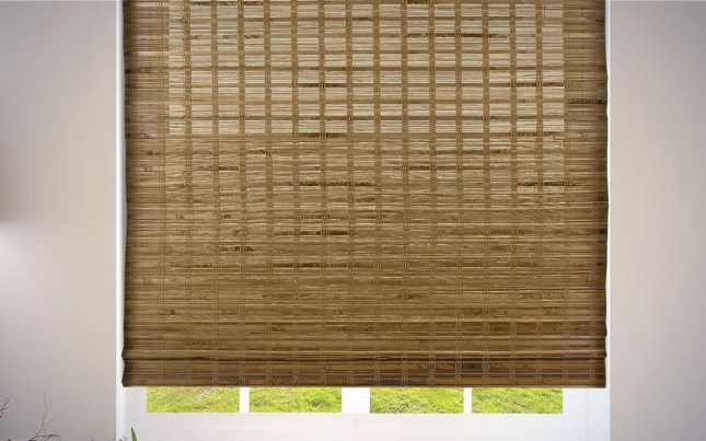 ARLO BLINDS Bamboo Roman Shades on a plain white background.