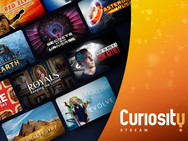 An advertisement for Curiosity Stream