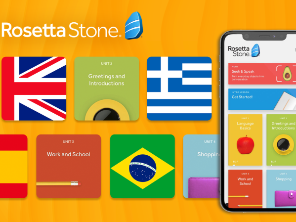 An advertisement for Rosetta Stone