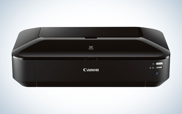  A black Canon PIXMA iX6820 AirPrint printer on a plain background.