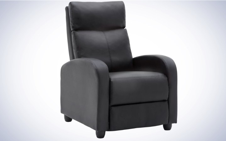  Wade Logan Atze Faux Leather Home Theater Seat on a plain white background.