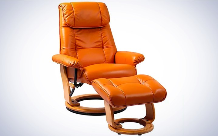  Hershman Leather Swivel Recliner on a plain white background.
