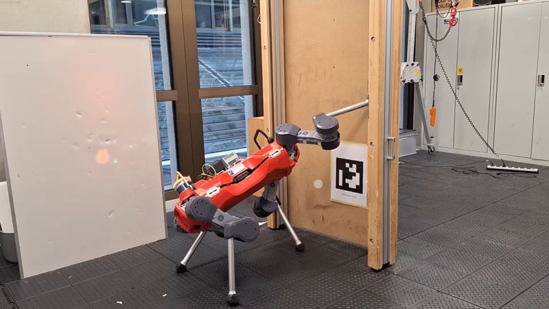 Researchers taught a robot dog to open a door with its leg