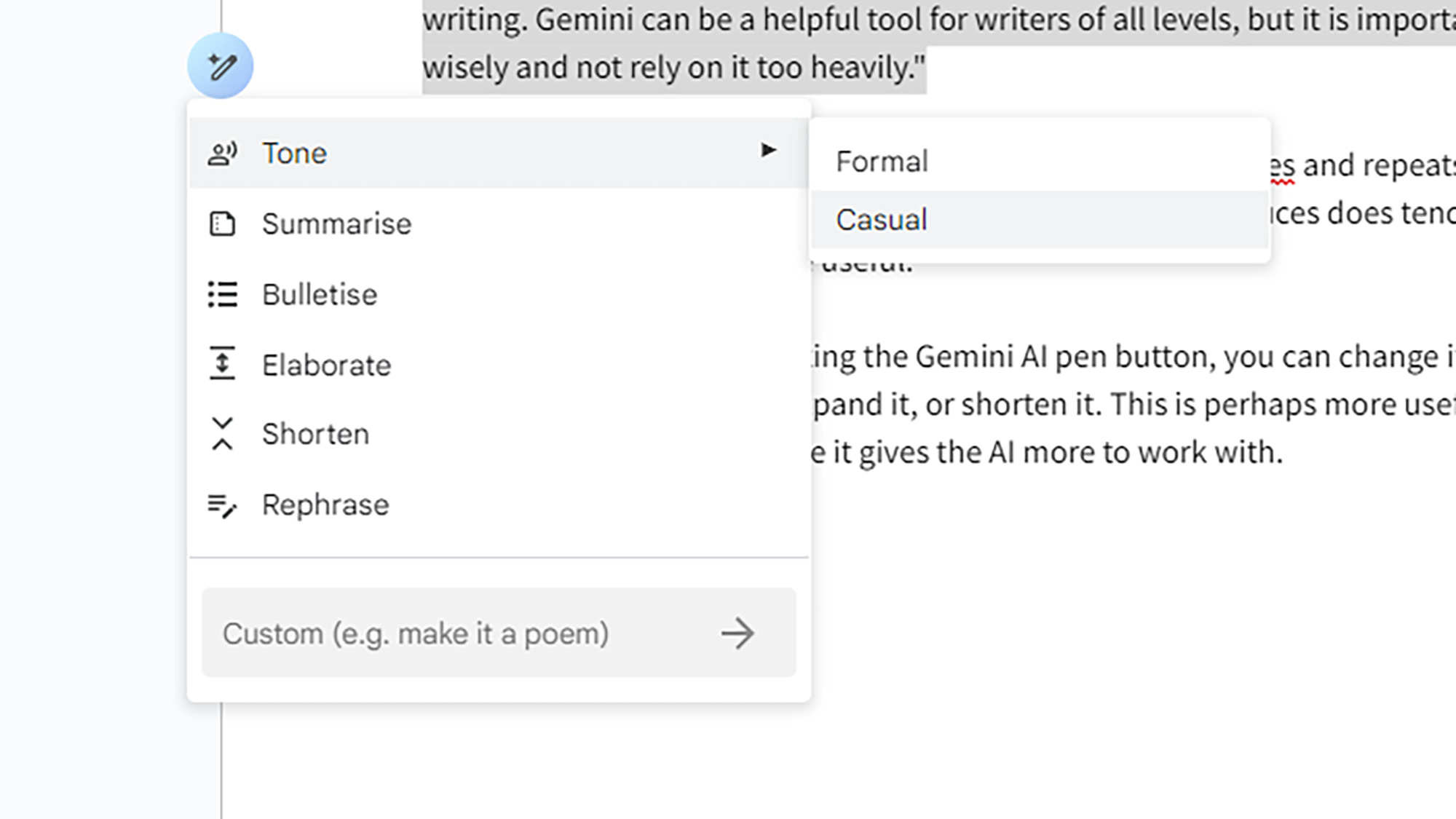 screenshot of google docs with 