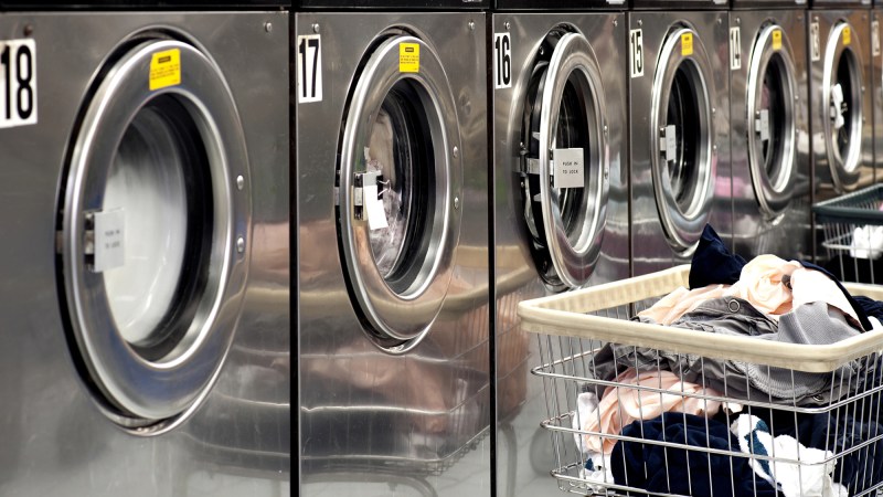 row of washing machines