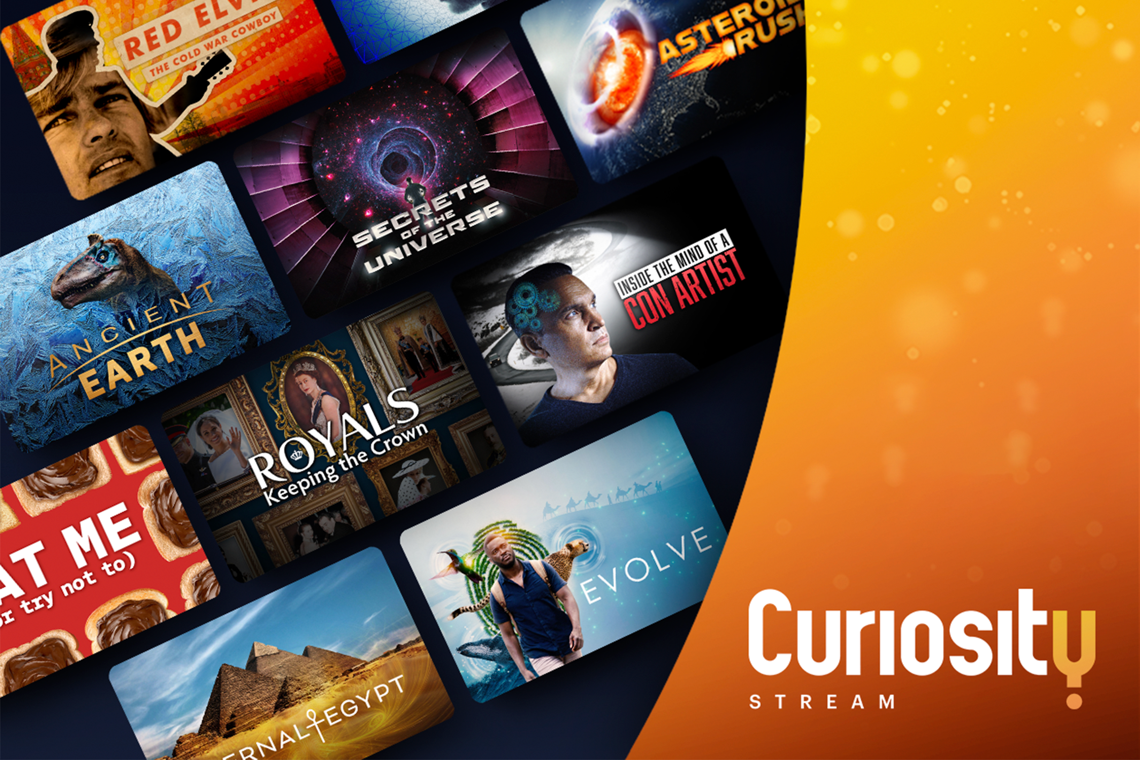 An advertisement for Curiosity Stream