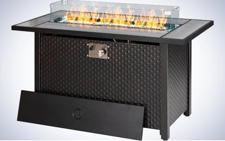  Walsunny Fire Pits 45 inch Gas Fire Pit Table on a plain white background.