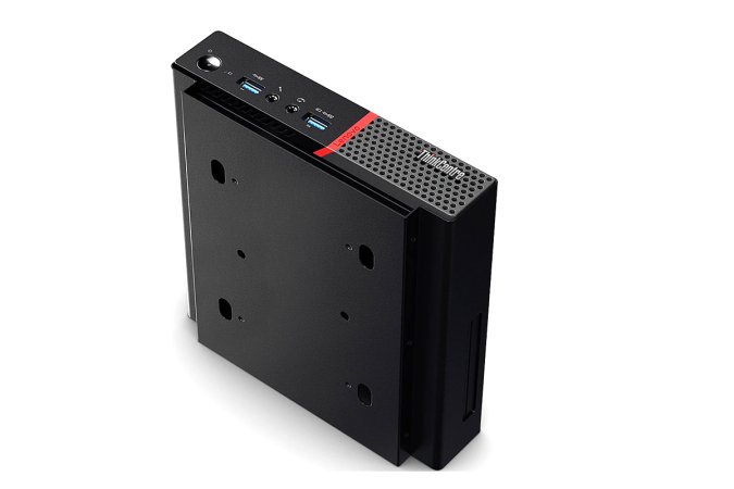 A Lenovo ThinkCentre M900 Tiny computer on a plain background.