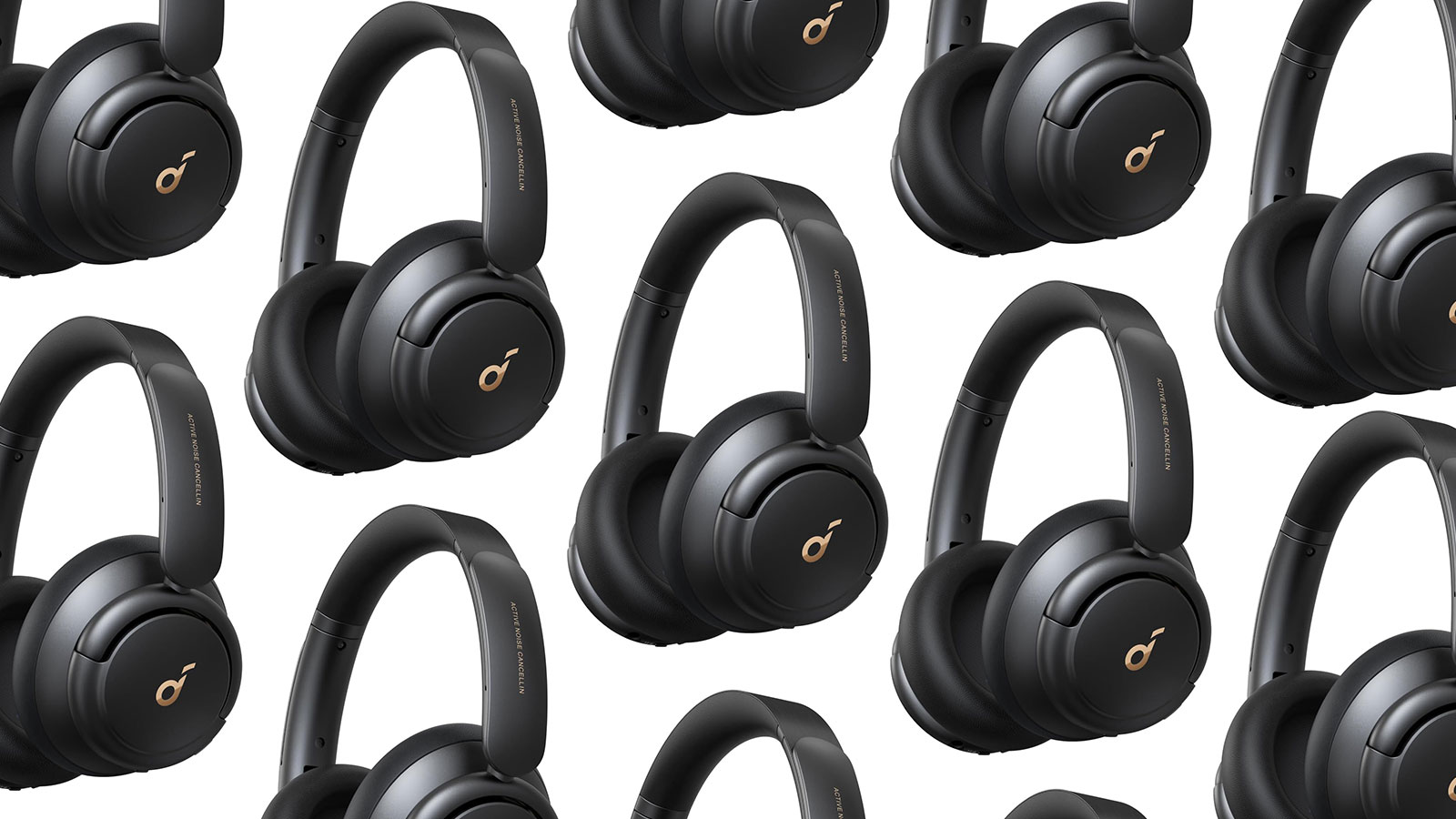 Anker soundcore headphones arranged on a background