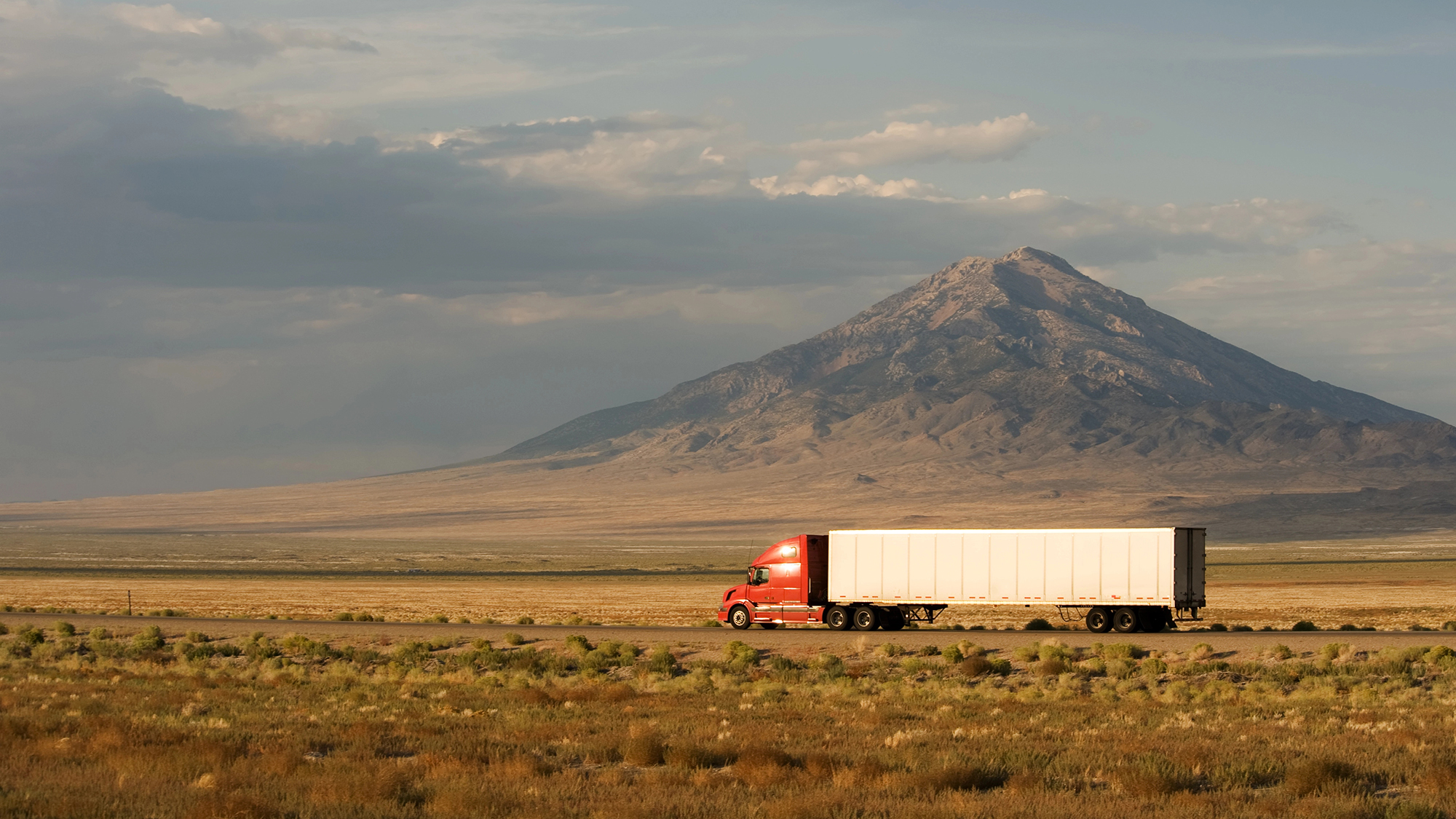 giant truck on road picturesque