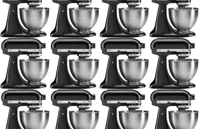 A tiled sequence of the KitchenAid Classic Series 4.5 Quart Tilt-Head Stand Mixer.