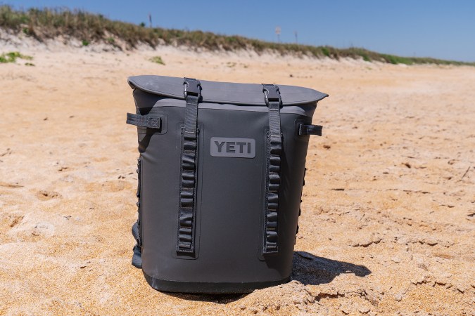  Yeti's Hopper M20 on a beach.