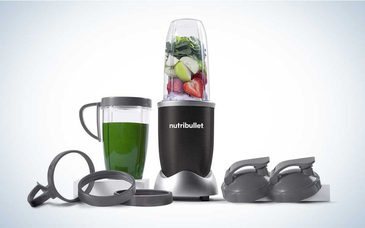  A NutriBullet NB9 personal blender on a plain background