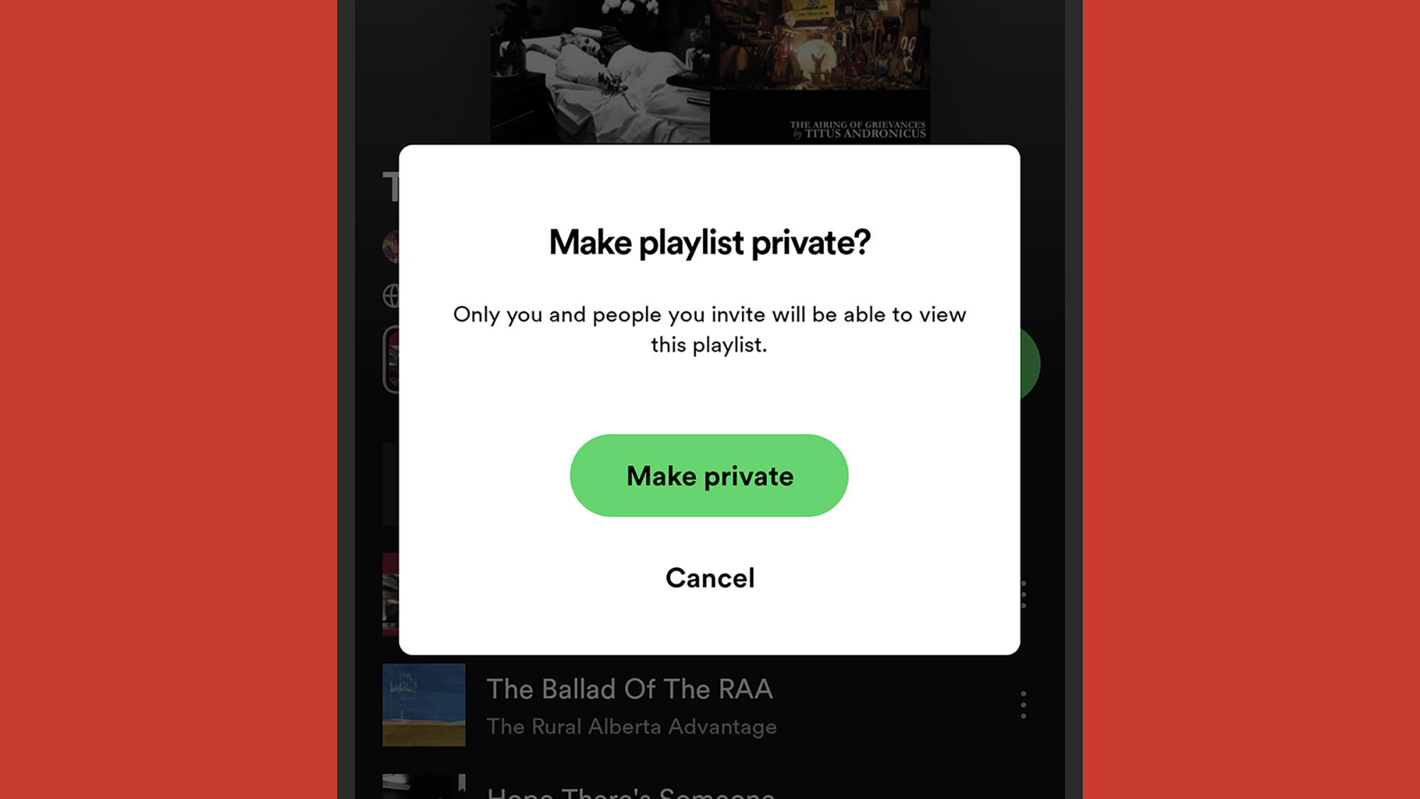 screenshot of spotify profile page