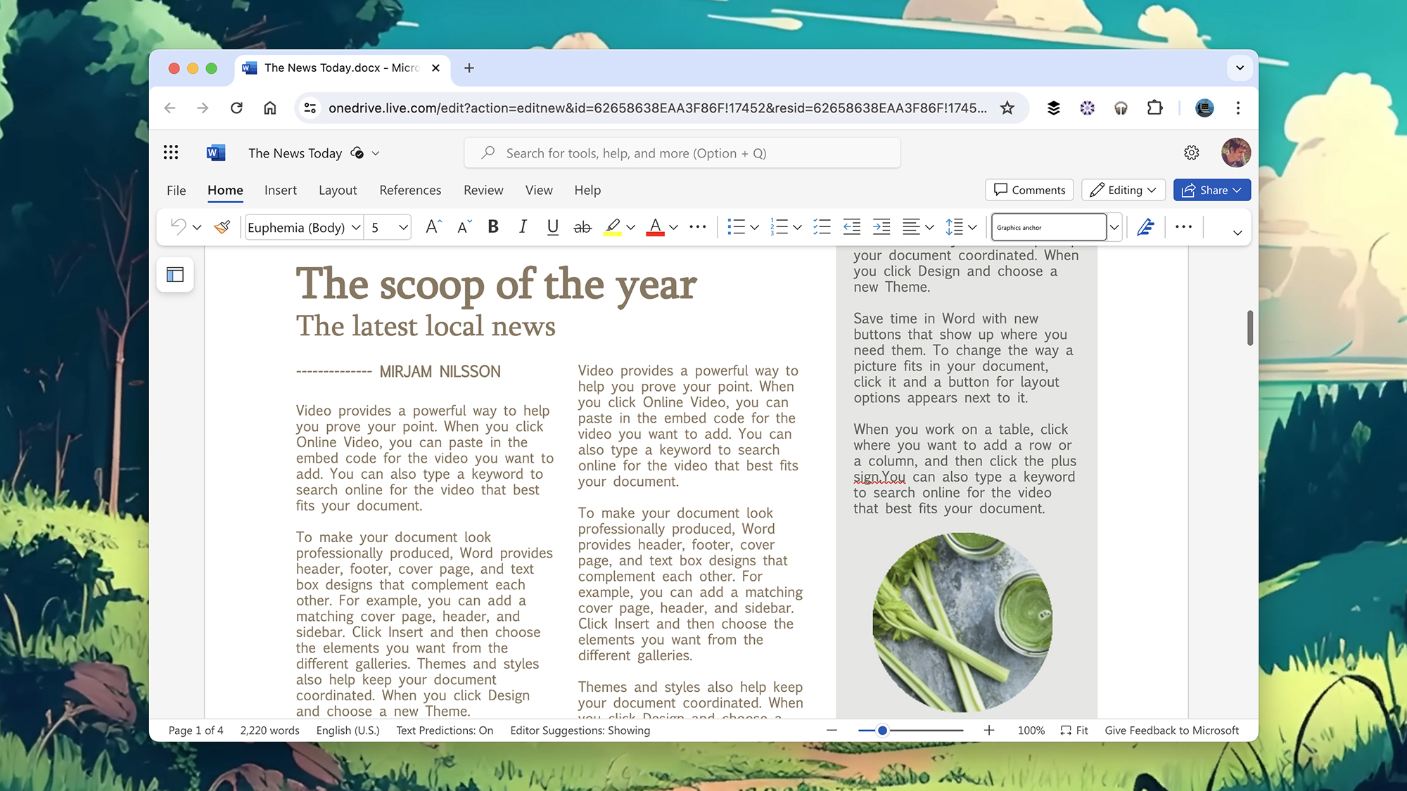 screenshot of microsoft word