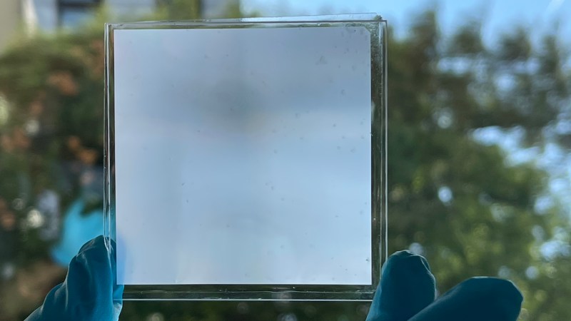 Metamaterial film on glass
