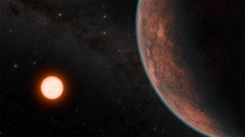 an exoplanet orbiting a red dwarf star