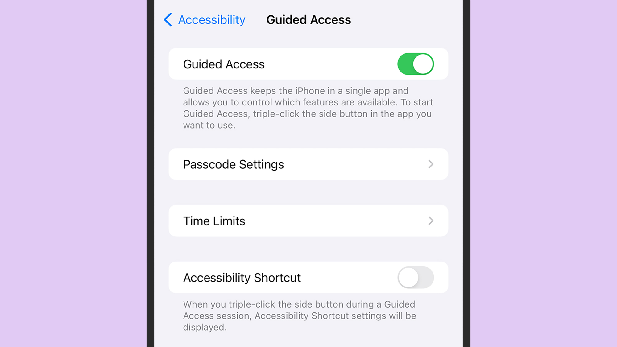 how to lock iphone to one app