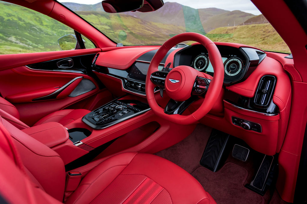 red interior of car
