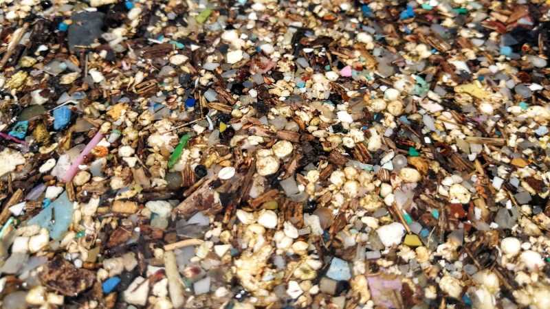 Microplastic pile close-up