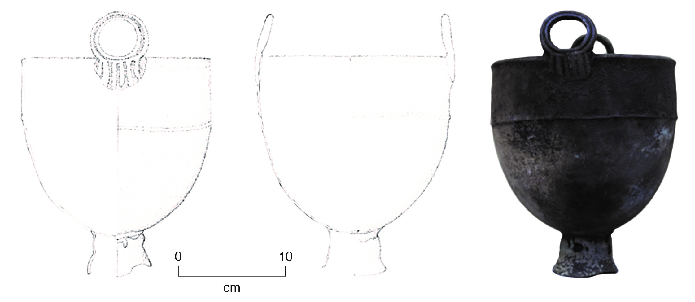 One of the cauldrons analyzed and an artist's reconstruction. CREDIT: Jamsranjav Bayarsaikhan and Bruce Worden