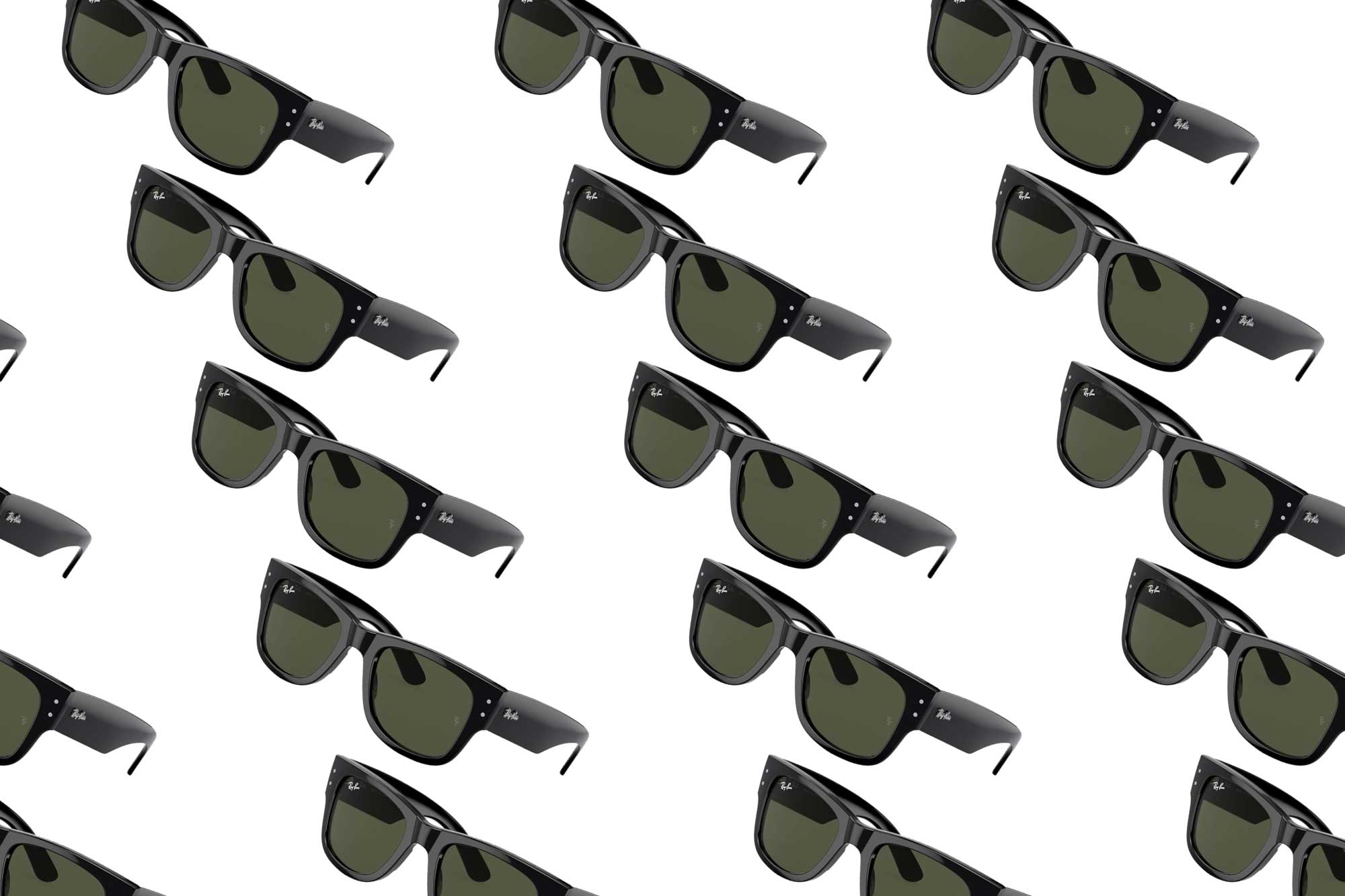 Wayfarers in a pattern on a plain background.