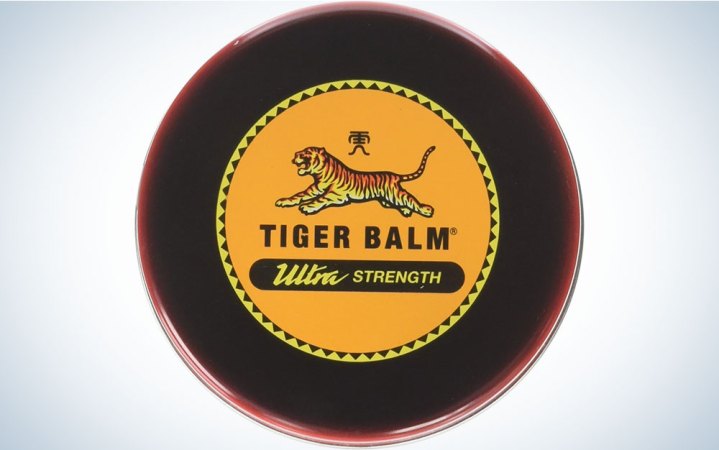  Tiger balm on a plain background