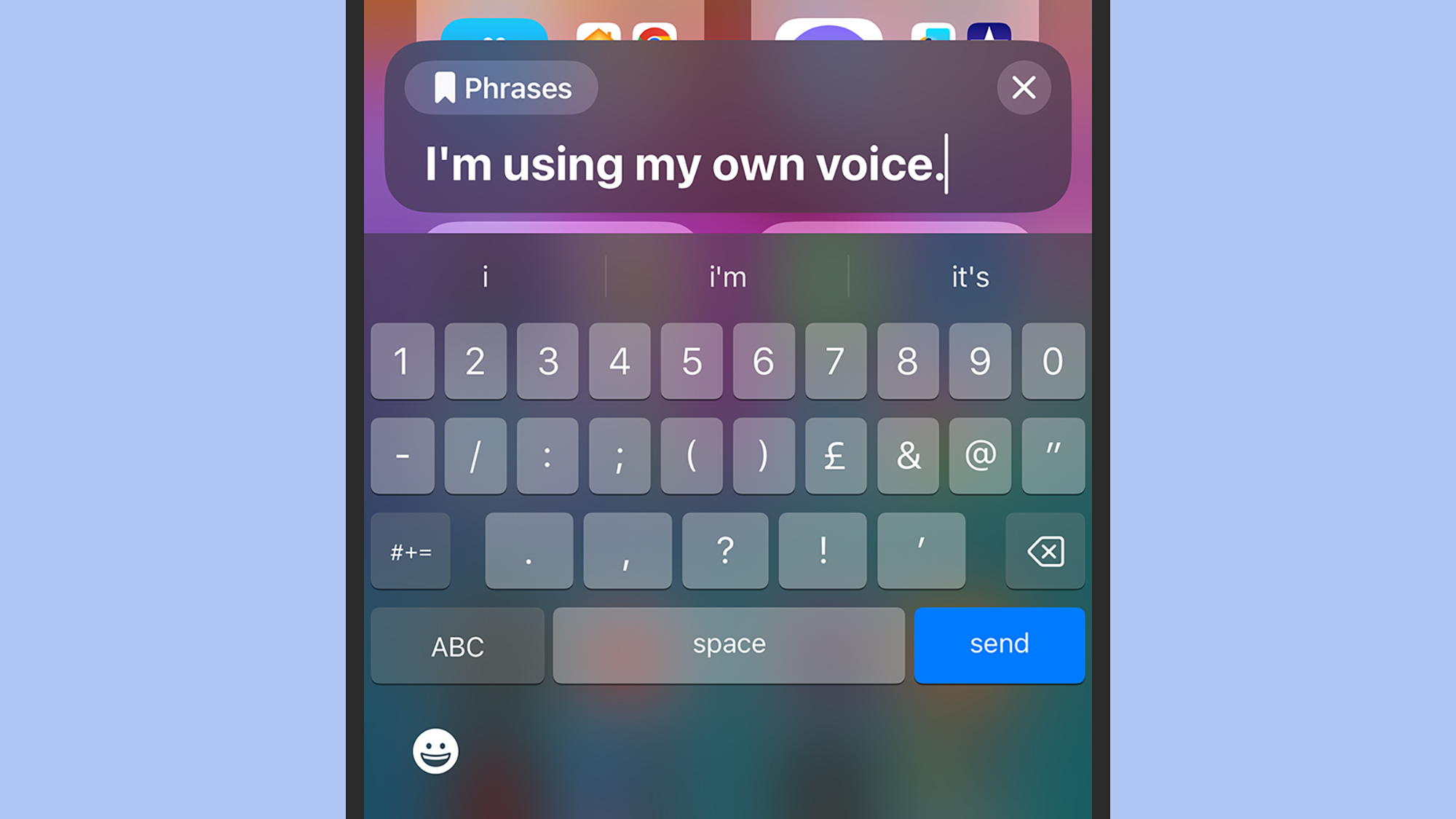 Screenshot of a live voice on an iPhone