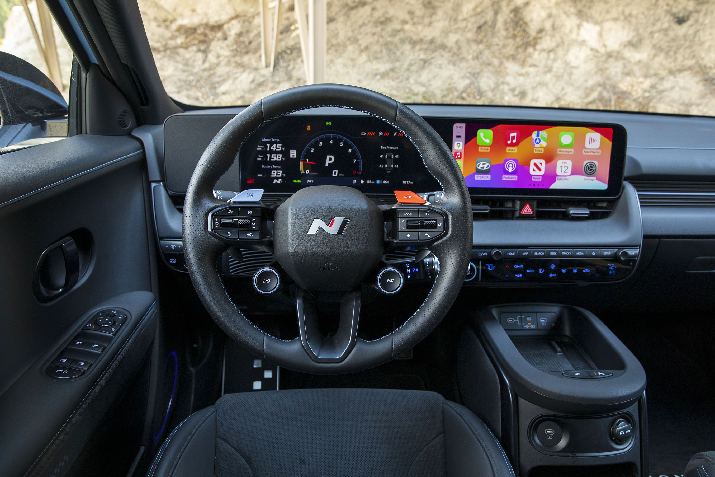 steering wheel and infotainment center