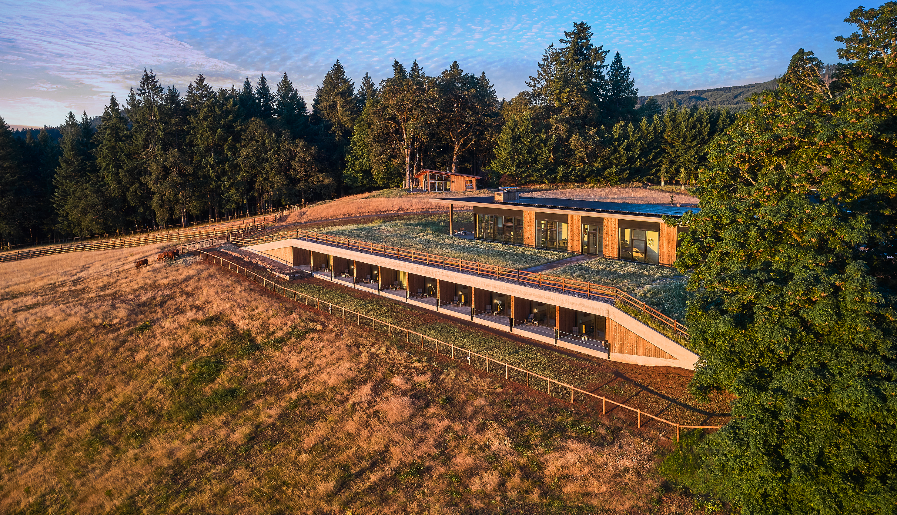 a hotel in the ground