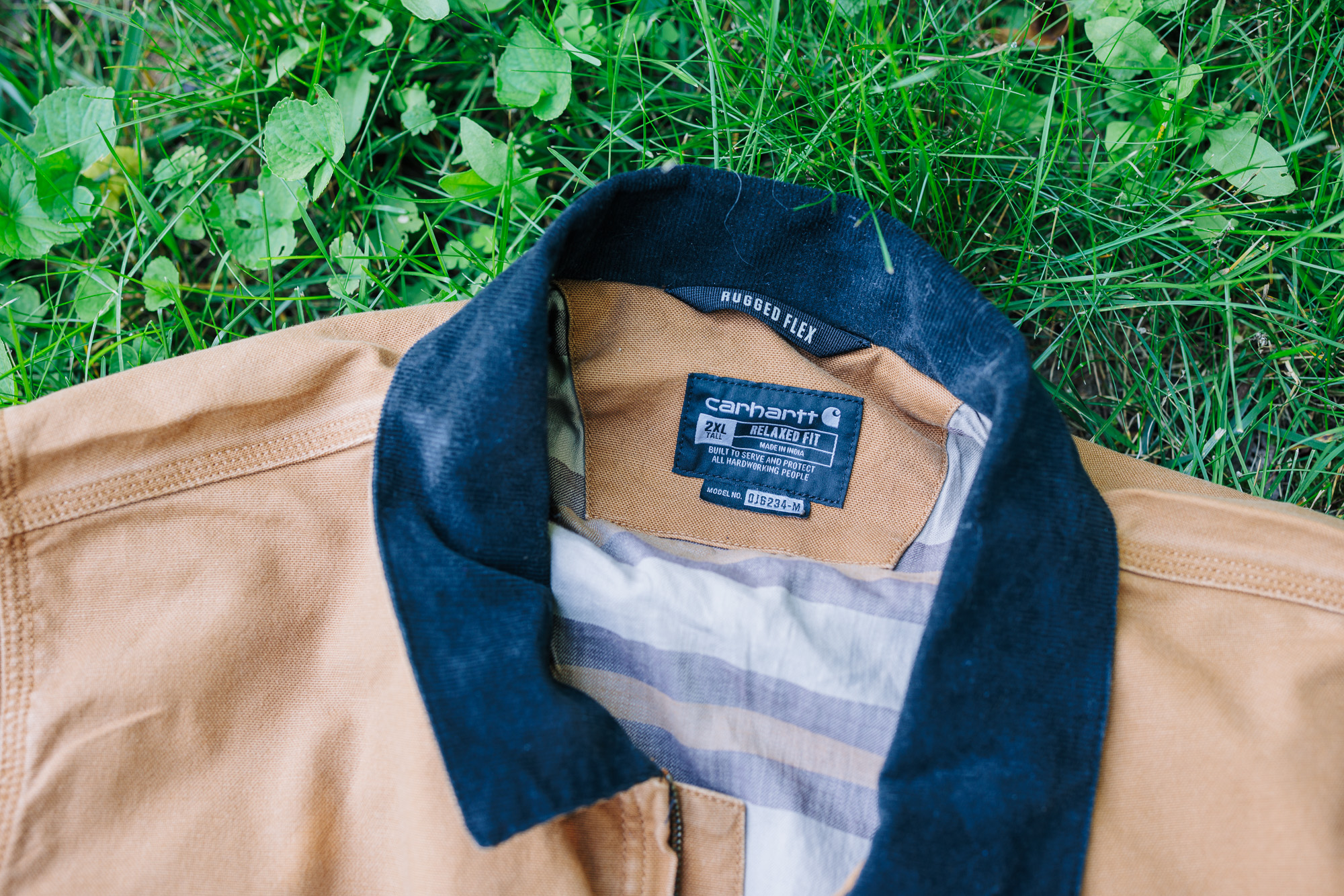 A closer look at the tag for the Carhartt Detroit Jacket