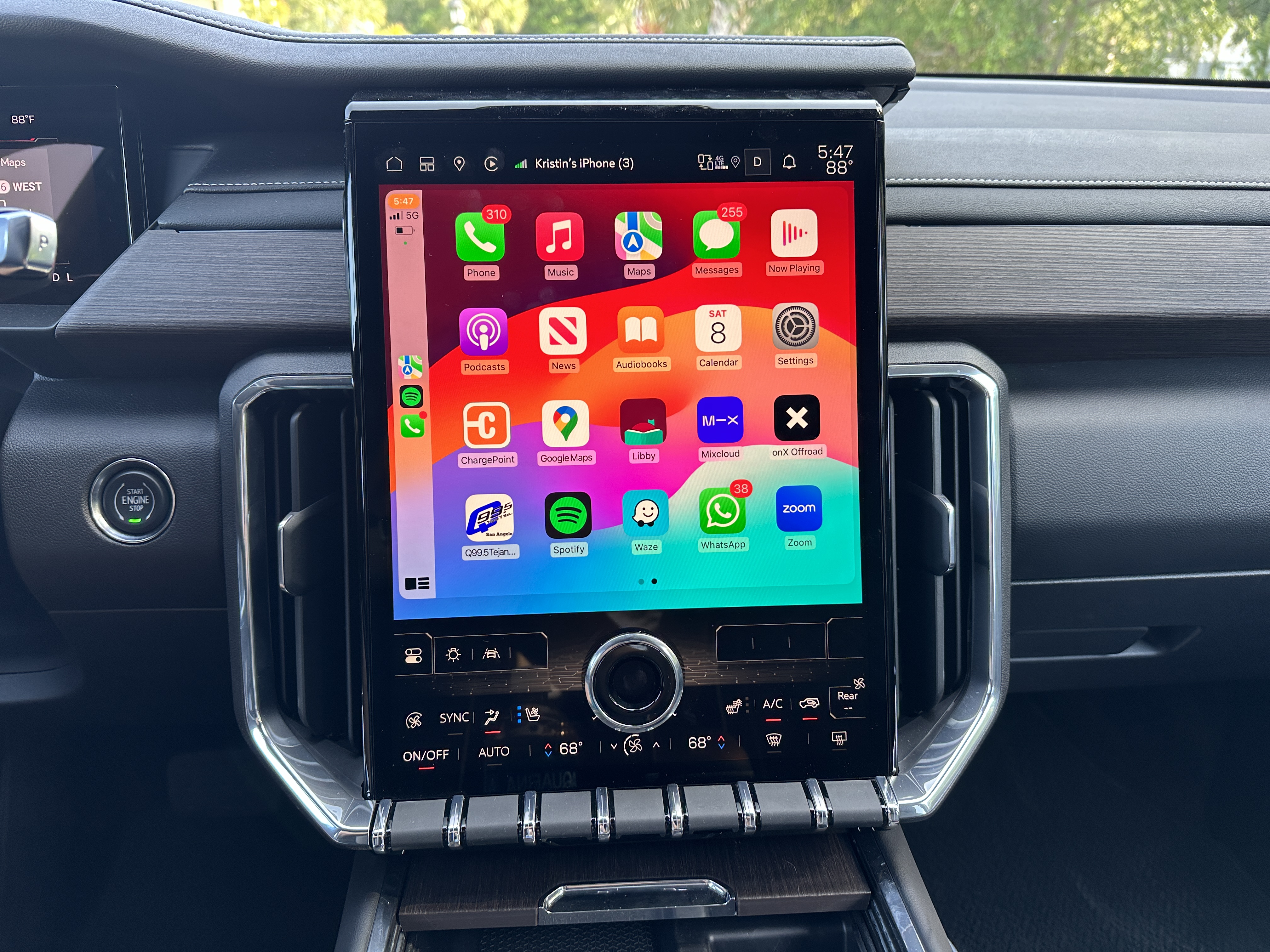 the dashboard of an SUV with a large touchscreen